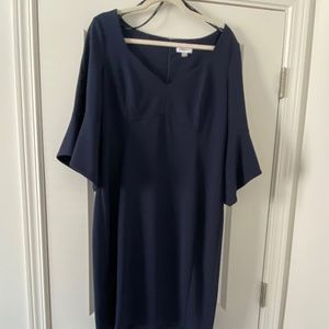 Navy Calvin Klein Bell-Sleeve Sheath Dress